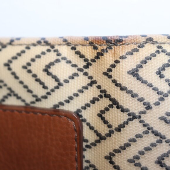 Fossil Brand Ladies Black Brown Cream Red Leather Wallet Clutch - Picture 7 of 8